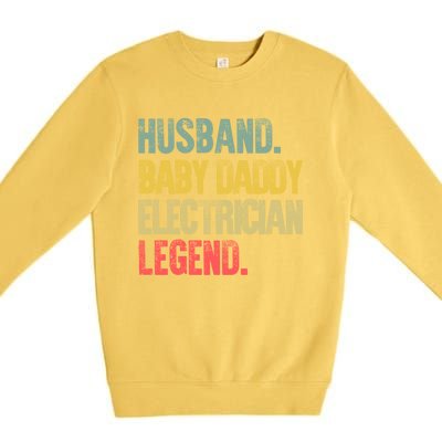 Funny Vintage Great Gift Husband Daddy Electrician Legend Cute Gift Premium Crewneck Sweatshirt