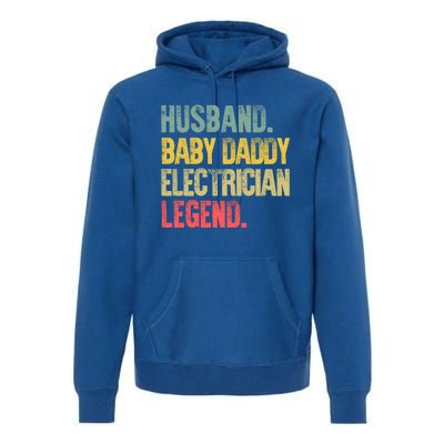 Funny Vintage Great Gift Husband Daddy Electrician Legend Cute Gift Premium Hoodie