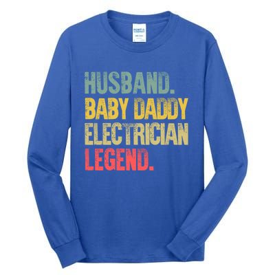 Funny Vintage Great Gift Husband Daddy Electrician Legend Cute Gift Tall Long Sleeve T-Shirt