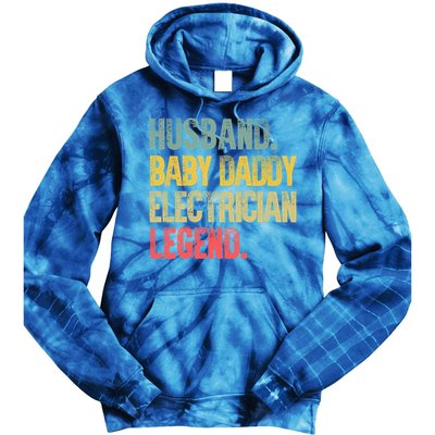 Funny Vintage Great Gift Husband Daddy Electrician Legend Cute Gift Tie Dye Hoodie