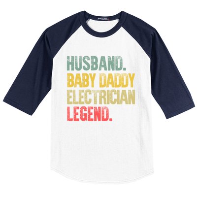 Funny Vintage Great Gift Husband Daddy Electrician Legend Cute Gift Baseball Sleeve Shirt