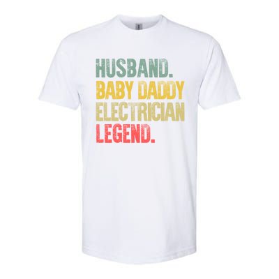 Funny Vintage Great Gift Husband Daddy Electrician Legend Cute Gift Softstyle CVC T-Shirt