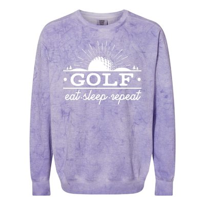 Funny Vintage Golf Eat Sleep Repeat Golfing Fan Colorblast Crewneck Sweatshirt