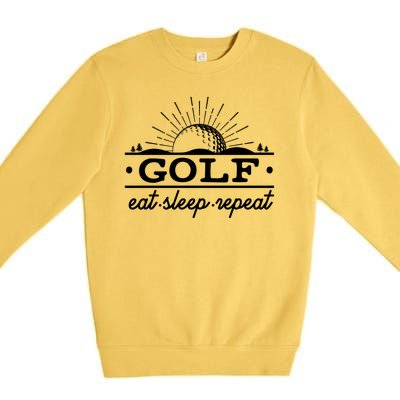 Funny Vintage Golf Eat Sleep Repeat Golfing Fan Premium Crewneck Sweatshirt