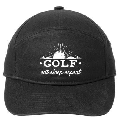 Funny Vintage Golf Eat Sleep Repeat Golfing Fan 7-Panel Snapback Hat