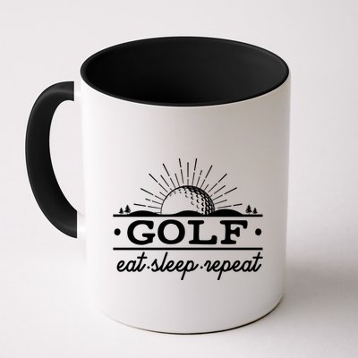 Funny Vintage Golf Eat Sleep Repeat Golfing Fan Mug