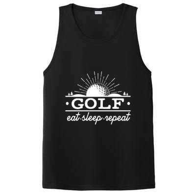 Funny Vintage Golf Eat Sleep Repeat Golfing Fan PosiCharge Competitor Tank