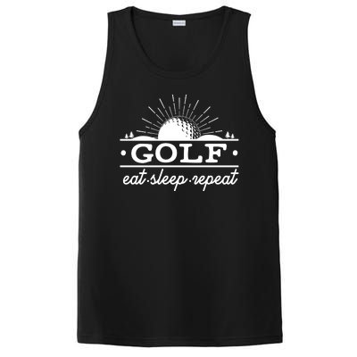 Funny Vintage Golf Eat Sleep Repeat Golfing Fan PosiCharge Competitor Tank