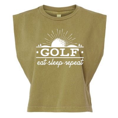 Funny Vintage Golf Eat Sleep Repeat Golfing Fan Garment-Dyed Women's Muscle Tee