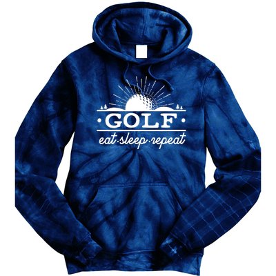 Funny Vintage Golf Eat Sleep Repeat Golfing Fan Tie Dye Hoodie