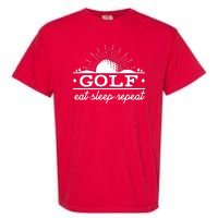 Funny Vintage Golf Eat Sleep Repeat Golfing Fan Garment-Dyed Heavyweight T-Shirt