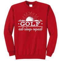 Funny Vintage Golf Eat Sleep Repeat Golfing Fan Sweatshirt