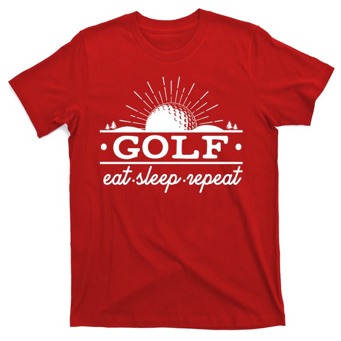 Funny Vintage Golf Eat Sleep Repeat Golfing Fan T-Shirt