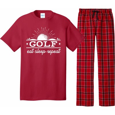 Funny Vintage Golf Eat Sleep Repeat Golfing Fan Pajama Set