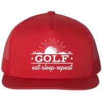 Funny Vintage Golf Eat Sleep Repeat Golfing Fan Flatbill Hat