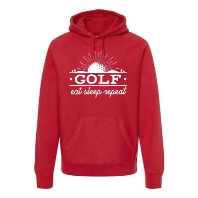 Funny Vintage Golf Eat Sleep Repeat Golfing Fan Premium Hoodie