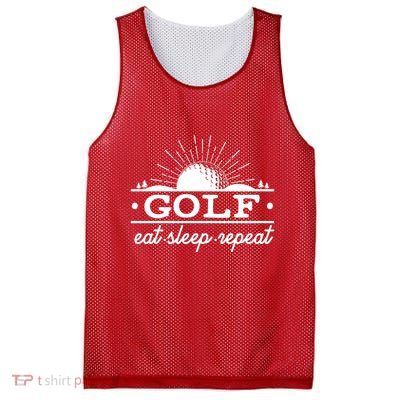 Funny Vintage Golf Eat Sleep Repeat Golfing Fan Mesh Reversible Basketball Jersey Tank