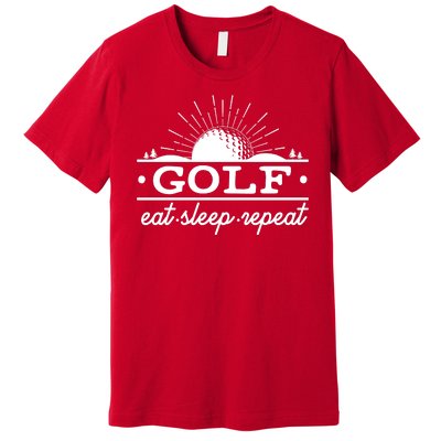 Funny Vintage Golf Eat Sleep Repeat Golfing Fan Premium T-Shirt