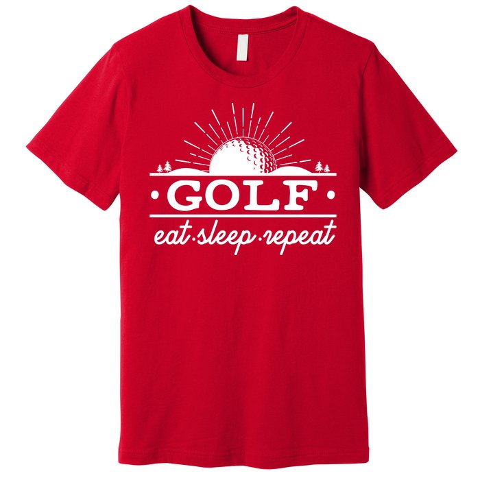 Funny Vintage Golf Eat Sleep Repeat Golfing Fan Premium T-Shirt