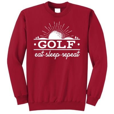 Funny Vintage Golf Eat Sleep Repeat Golfing Fan Tall Sweatshirt