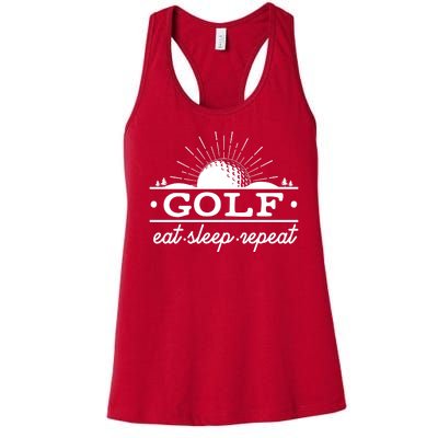 Funny Vintage Golf Eat Sleep Repeat Golfing Fan Women's Racerback Tank