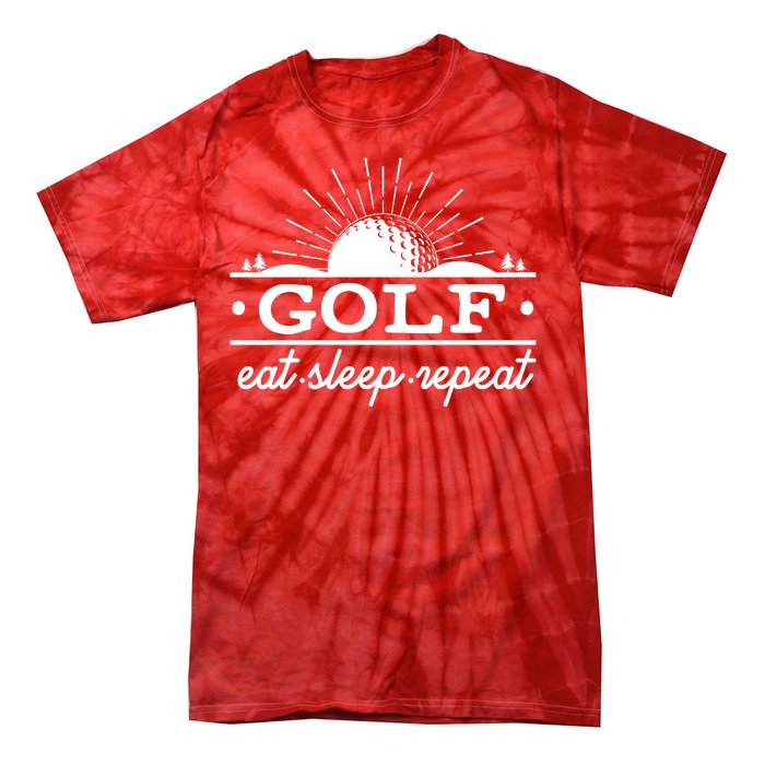 Funny Vintage Golf Eat Sleep Repeat Golfing Fan Tie-Dye T-Shirt