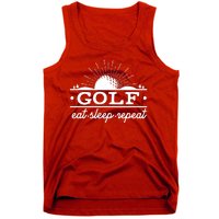 Funny Vintage Golf Eat Sleep Repeat Golfing Fan Tank Top