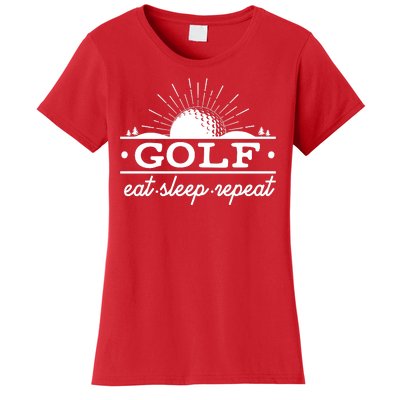 Funny Vintage Golf Eat Sleep Repeat Golfing Fan Women's T-Shirt