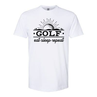 Funny Vintage Golf Eat Sleep Repeat Golfing Fan Softstyle® CVC T-Shirt