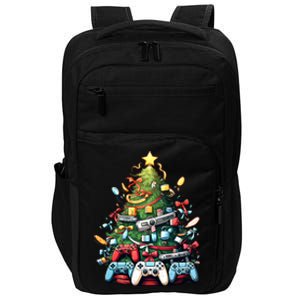 Funny Video Game Gaming Controller Christmas Tree Pajama Gift Impact Tech Backpack