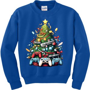 Funny Video Game Gaming Controller Christmas Tree Pajama Gift Kids Sweatshirt