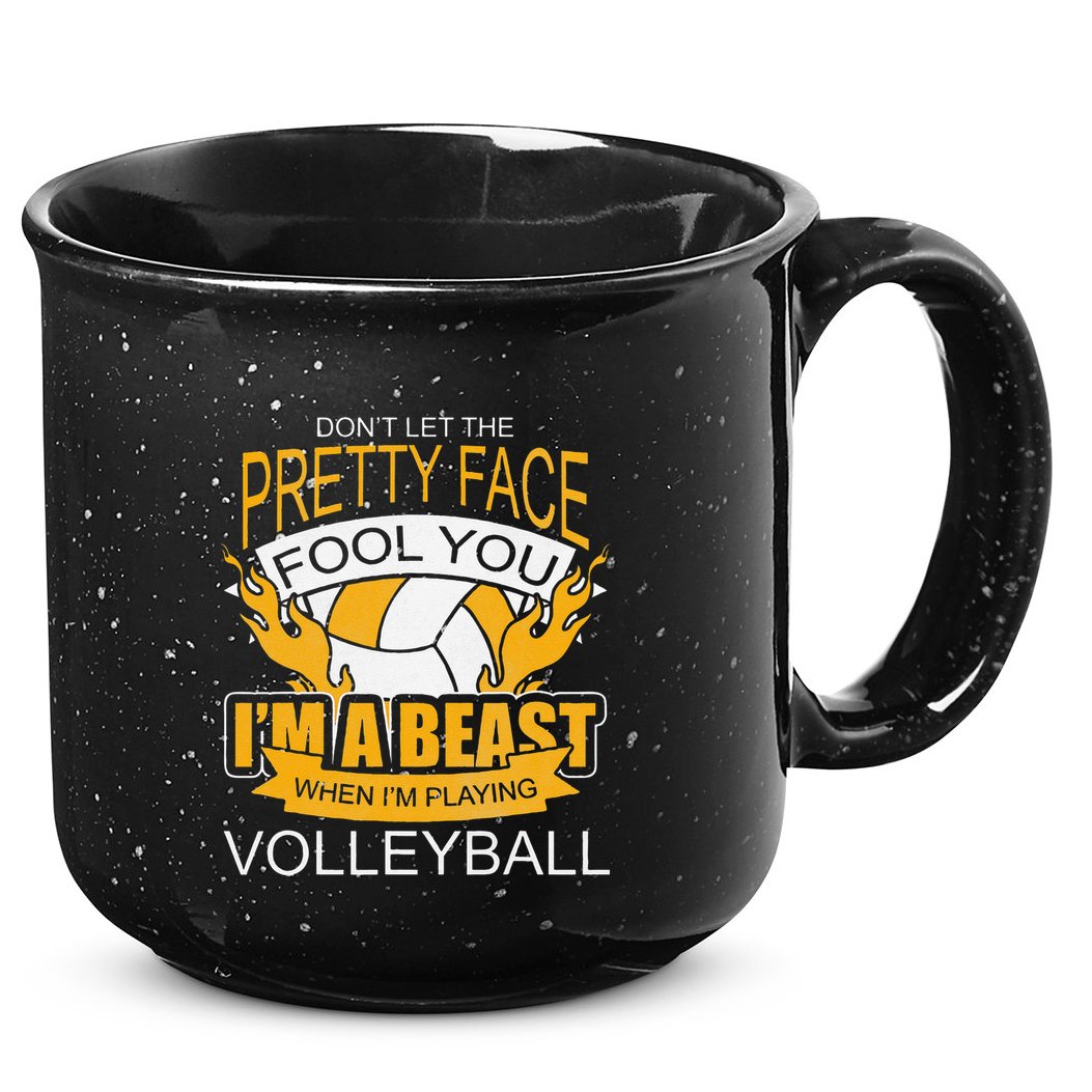 Funny Volleyball Gift For Teen WomenVolleyball 15oz Campfire Ceramic Mug