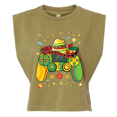 Funny Video Gamer Cinco De Mayo Lets Fiesta Party Garment-Dyed Women's Muscle Tee