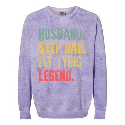 Funny Vintage Great Gift Husband Step Dad Fly Tying Legend Gift Cool Gift Colorblast Crewneck Sweatshirt