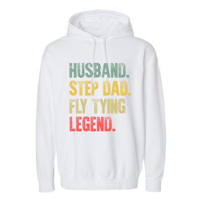 Funny Vintage Great Gift Husband Step Dad Fly Tying Legend Gift Cool Gift Garment-Dyed Fleece Hoodie