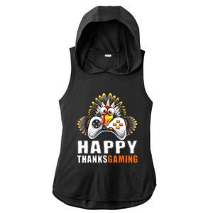 Funny Video Game Console Turkey Thanksgiving Gamers Gaming Ladies PosiCharge Tri-Blend Wicking Draft Hoodie Tank