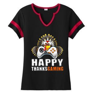 Funny Video Game Console Turkey Thanksgiving Gamers Gaming Ladies Halftime Notch Neck Tee