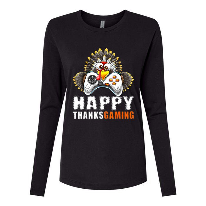 Funny Video Game Console Turkey Thanksgiving Gamers Gaming Womens Cotton Relaxed Long Sleeve T-Shirt