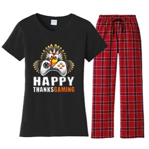 Funny Video Game Console Turkey Thanksgiving Gamers Gaming Women's Flannel Pajama Set