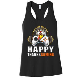 Funny Video Game Console Turkey Thanksgiving Gamers Gaming Women's Racerback Tank