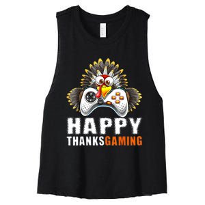 Funny Video Game Console Turkey Thanksgiving Gamers Gaming Women's Racerback Cropped Tank