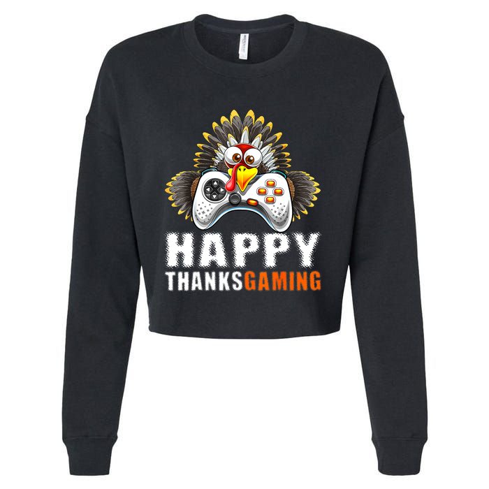 Funny Video Game Console Turkey Thanksgiving Gamers Gaming Cropped Pullover Crew