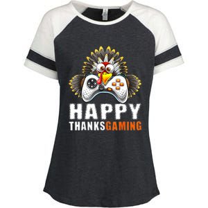 Funny Video Game Console Turkey Thanksgiving Gamers Gaming Enza Ladies Jersey Colorblock Tee