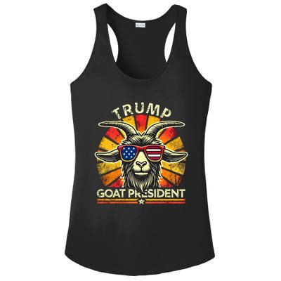 Funny Vintage Goat Trump 45th President Election 2024 Gift Ladies PosiCharge Competitor Racerback Tank