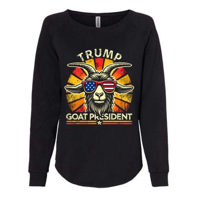 Funny Vintage Goat Trump 45th President Election 2024 Gift Womens California Wash Sweatshirt