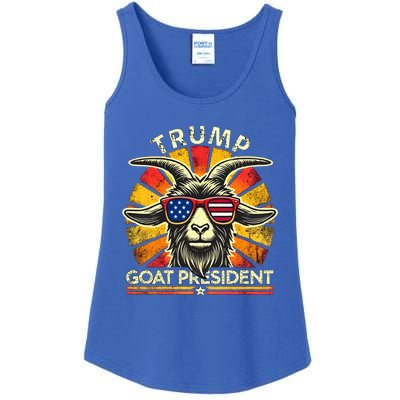 Funny Vintage Goat Trump 45th President Election 2024 Gift Ladies Essential Tank