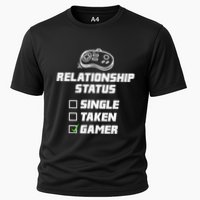 Funny Video Gamer Humor Relationship Status Single Taken Cooling Performance Crew T-Shirt