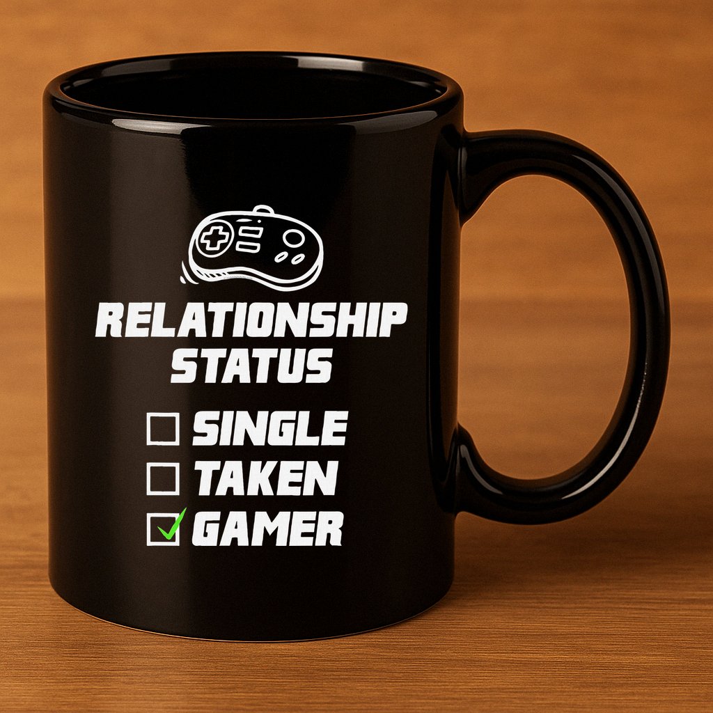 Funny Video Gamer Humor Relationship Status Single Taken 11oz C Handle Ceramic Mug