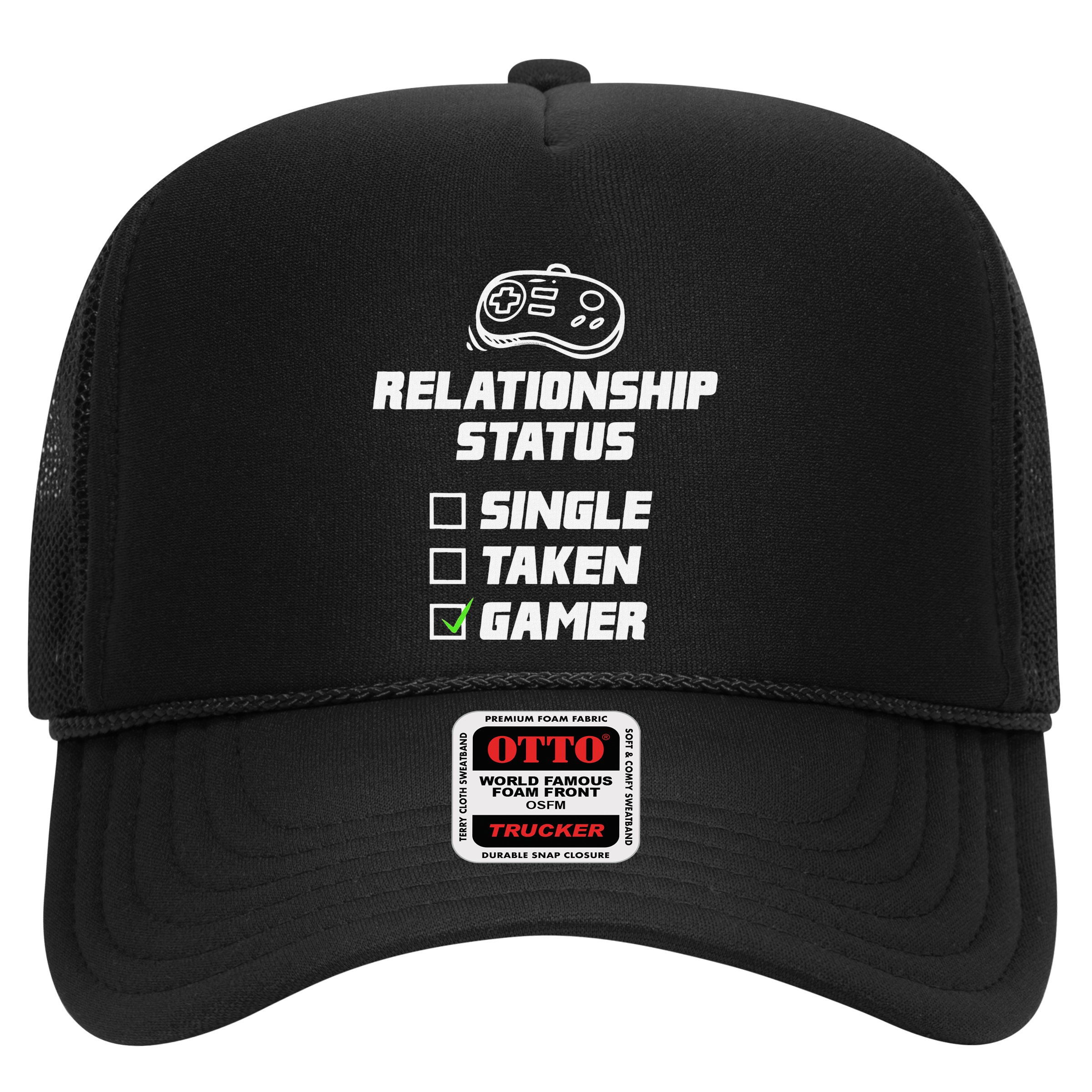 Funny Video Gamer Humor Relationship Status Single Taken Hat