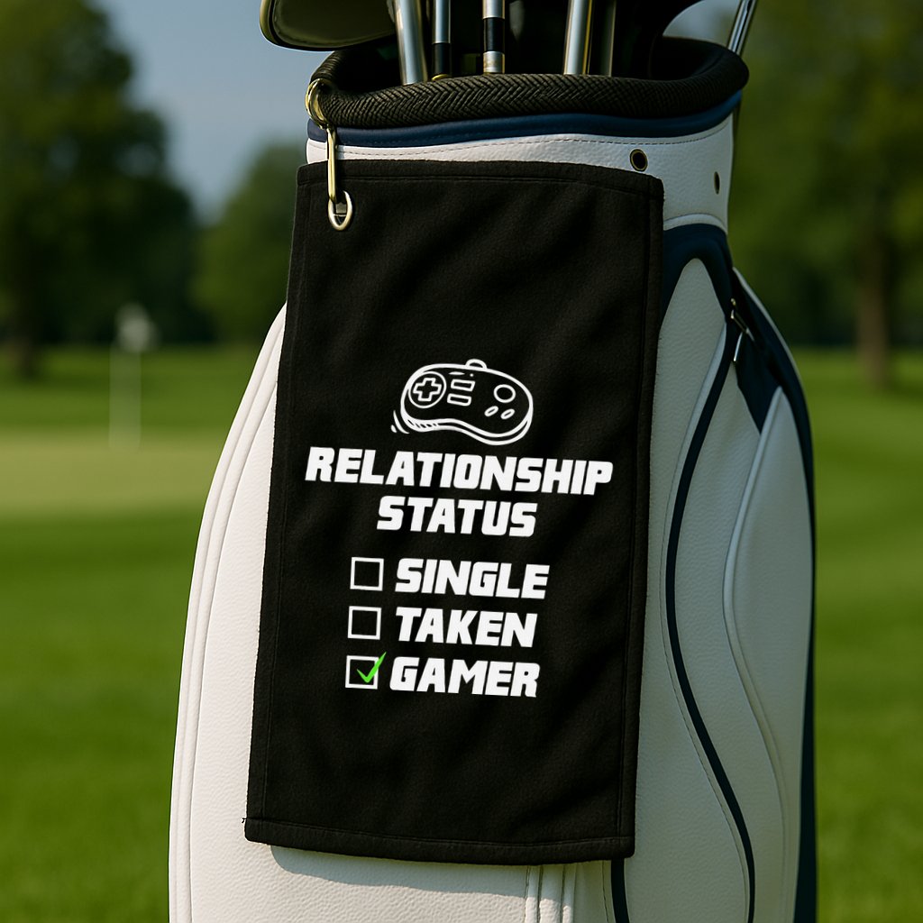Funny Video Gamer Humor Relationship Status Single Taken Golf Towel